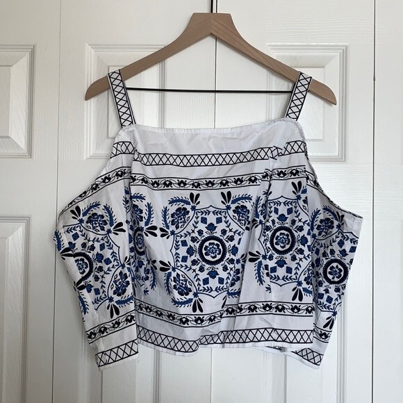 NWT Lane Bryant Square Neck Floral Bodice Crop Top Plus Sz 26/28 - Picture 1 of 11